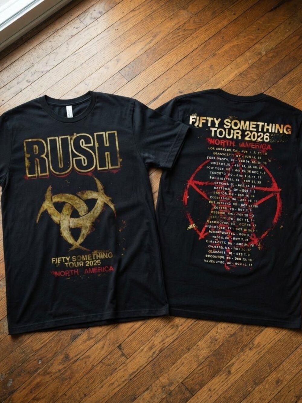 Rush Fifty Something Tour 2026 North America Double Sided Reprint T-Shirt